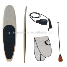 2018 hot!!!!! High quality fiberglass bamboo veneer sandwich paddle board/wooden SUP paddle board